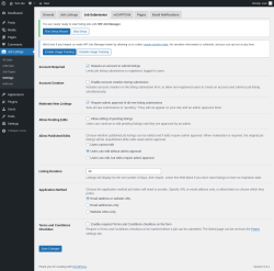Page screenshot: Job Listings &rarr; Settings &rarr; Job Submission