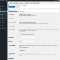 Page screenshot: Job Listings &rarr; Settings &rarr; Job Submission
