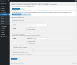 Page screenshot: Job Listings &rarr; Settings &rarr; Email Notifications