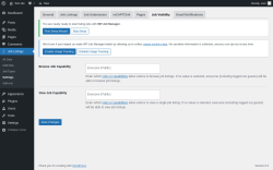 Page screenshot: Job Listings &rarr; Settings &rarr; Job Visibility