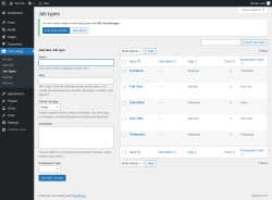 Page screenshot: Job Listings &rarr; Job Types