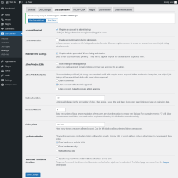 Page screenshot: Job Listings &rarr; Settings &rarr; Job Submission