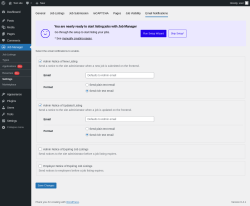 Page screenshot: Job Manager &rarr; Settings &rarr; Email Notifications