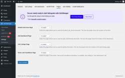 Page screenshot: Job Manager &rarr; Settings &rarr; Pages