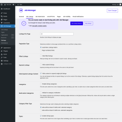 Page screenshot: Job Manager &rarr; Settings &rarr; Job Listings