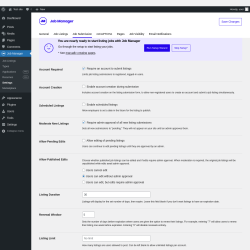Page screenshot: Job Manager &rarr; Settings &rarr; Job Submission