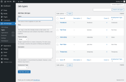 Page screenshot: Job Manager &rarr; Types
