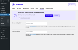 Page screenshot: Job Manager &rarr; Settings &rarr; Job Visibility