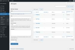 Page screenshot: Job Manager &rarr; Types