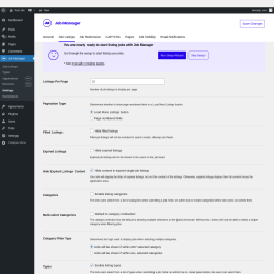 Page screenshot: Job Manager &rarr; Settings &rarr; Job Listings