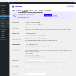 Page screenshot: Job Manager &rarr; Settings &rarr; Job Submission
