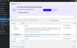 Page screenshot: Plugins &lsaquo; Test site &mdash; WordPress