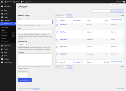 Page screenshot: Job Manager &rarr; Types