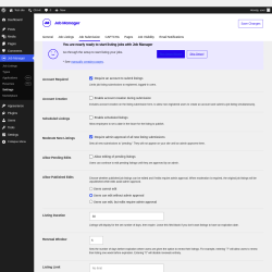 Page screenshot: Job Manager &rarr; Settings &rarr; Job Submission