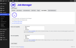 Page screenshot: Job Manager &rarr; Settings &rarr; Job Visibility
