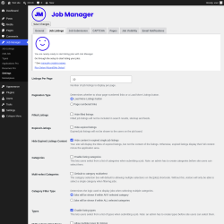 Page screenshot: Job Manager &rarr; Settings &rarr; Job Listings