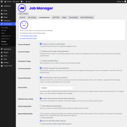 Page screenshot: Job Manager &rarr; Settings &rarr; Job Submission