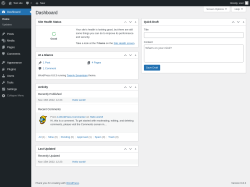 Page screenshot: Dashboard ‹ Test site — WordPress