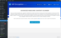 Page screenshot: WP Encryption &rarr; Mixed Content Scanner