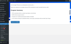 Page screenshot: WP Encryption &rarr; Affiliation