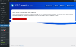 Page screenshot: WP Encryption &rarr; RESET