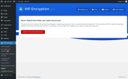 Page screenshot: WP Encryption → RESET