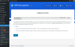 Page screenshot: WP Encryption → Force HTTPS