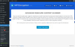 Page screenshot: WP Encryption → Mixed Content Scanner