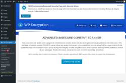 Page screenshot: WP Encryption → Mixed Content Scanner
