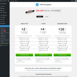 Page screenshot: WP Encryption → Upgrade  ➤
