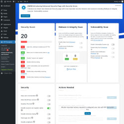 Page screenshot: WP Encryption → Advanced Security and Scanner