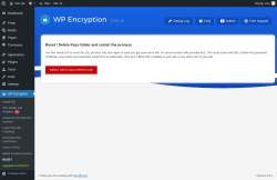Page screenshot: WP Encryption &rarr; RESET