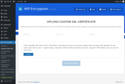Page screenshot: WP Encryption &rarr; Upload Custom SSL