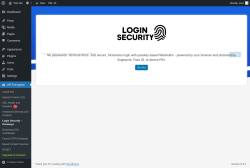 Page screenshot: WP Encryption &rarr; Login Security &ndash; Passkeys