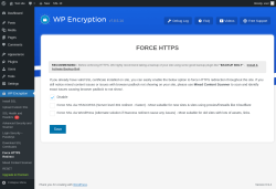 Page screenshot: WP Encryption &rarr; Force HTTPS Redirect
