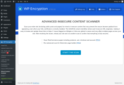 Page screenshot: WP Encryption &rarr; Mixed Content Scanner