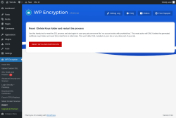 Page screenshot: WP Encryption &rarr; RESET