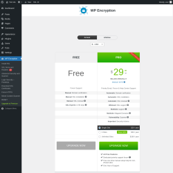 Page screenshot: WP Encryption → Upgrade  ➤