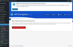 Page screenshot: WP Encryption &rarr; RESET
