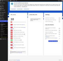 Page screenshot: WP Encryption &rarr; SSL Health and Headers 