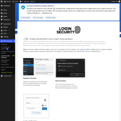 Page screenshot: WP Encryption &rarr; Login Security &ndash; Passkeys