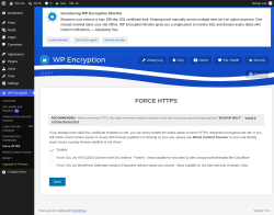 Page screenshot: WP Encryption &rarr; Force HTTPS
