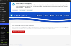 Page screenshot: WP Encryption &rarr; RESET