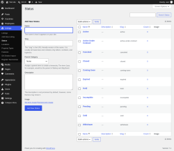 Page screenshot: Listings &rarr; Status