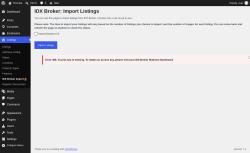 Page screenshot: Listings &rarr; IDX Broker Import