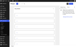 Page screenshot: Widgets &lsaquo; Test site &mdash; WordPress