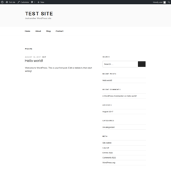 Page screenshot: Test site – Just another WordPress site