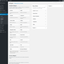 Page screenshot: Widgets ‹ Test site — WordPress