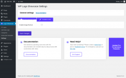 Page screenshot: Logo Showcase → Settings