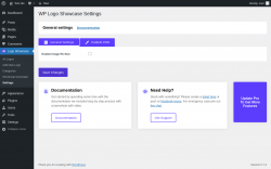 Page screenshot: Logo Showcase → Settings